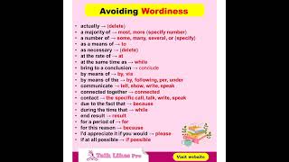 Avoiding Wordiness in Writing 20 Simple Tips to Improve Clarity ImproveWriting AvoidWordiness [upl. by Yelah]