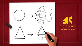 Drawing with shapes  Part 1  How to draw with shapes Education shapes drawing Education video [upl. by Daveda799]