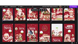 Kit Digital de Natal Editável no Canva  Templates  Papelaria [upl. by Ajidahk]