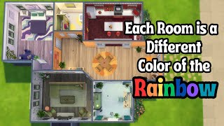 Building in The Sims 4 but Each Room is a Different Color of the Rainbow 🌈 [upl. by Aiouqahs821]