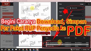 Cara Download Simpan Khusus Per Paket RUP Penyedia ke PDF Mudah Sekali [upl. by Kraus]