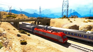 AEROTRAIN driving through Abandoned Railroads with 2 Trains 2 Tracks  Grand Theft Auto V [upl. by Schlesinger998]