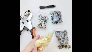 Grommet Setter Tool Metal Eyelets Grommets Set with Hole Punch Plier for Leather Canvas [upl. by Lenej]