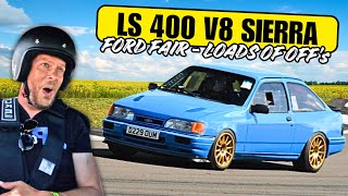 LS 400 V8 FORD SIERRA ON TRACK FORD FAIR WITH EVERYONE SPINNING OFF [upl. by Gerson362]