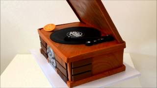 Record player cake  Custom Cake [upl. by Lezley777]