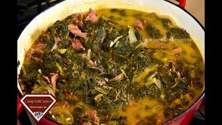 SOUTHERN MIXED GREENS WITH SMOKED TURKEY  HEALTHY OPTION  Holiday Series  Cooking With Carolyn [upl. by Afnin]