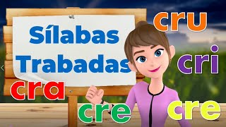 SILABAS TRABADAS cra cre cri cro cru LECTURA para niños [upl. by Radborne]