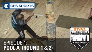 Top STIHL TIMBERSPORTS® Lumberjack Sports Athletes March Toward the Title  Pool A Rounds 1 amp 2 [upl. by Hook998]