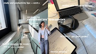 MIDTERM SEASON STUDY VLOG ₊˚⋅📃✎ᝰ𖥔 most productive days intense studying staying organized [upl. by Nixie]