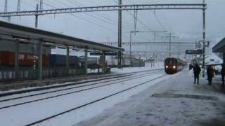 BLS Regio Express departing from Frutigen Former Swiss Express [upl. by Rehotsirk]