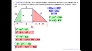 28 Área de Trapézio Escaleno Arcir Exerc 23 [upl. by Jamie963]