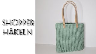 Einfache Tasche  Shopper häkeln [upl. by Ceevah]