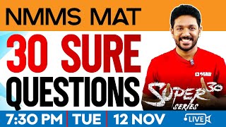 NMMS 2024 MAT  SUPER 30  Sure Questions  Exam Winner [upl. by Nerral]