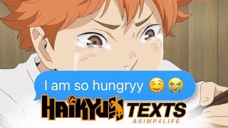 HAIKYUU TEXTS HINATA IS HUNGRY HINATA HAREM [upl. by Enuahs]