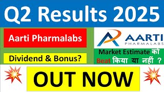 AARTI PHARMALABS Q2 results 2025  AARTI PHARMA results today  AARTI PHARMALABS Share News today [upl. by Gennie]