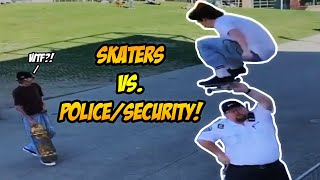 Skateboarder Jumps Over Security Guard  Skaters vs Police amp Security Skaters vs Haters 2024 [upl. by Clova771]