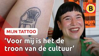 Ive heeft de iconische witte tuinstoel op haar been staan  Mijn Tattoo [upl. by Pantheas990]