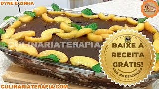 SOBREMESA DE RICO COM INGREDIENTES BARATOS PAVÊ DE CHOCOLATE E PÊSSEGO CREMOSO [upl. by Celene447]