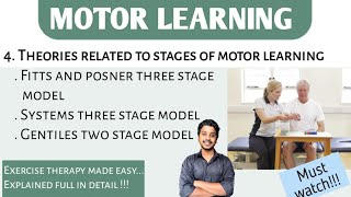 Motor learning part6  Fitts and posner three stage  Gentiles two stage mode  physiotherapy [upl. by Macswan]