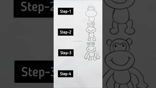 How to draw monkey 🐒 step by step 🙊😱shorts youtubeshorts art monkey tutorial easydrawing [upl. by Eninaej489]