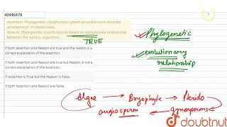 Assertion Phylogenetic classification system provides more accurate arrangement of related taxa Re [upl. by Olivier74]