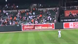 Orioles fan runs on field during Os vs Red Sox Game 92611 [upl. by Burtis157]