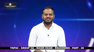 TNPSC  IIA  Mains Exam  Reasoning  Part  20 [upl. by Southard254]