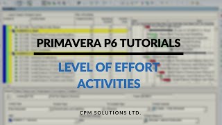 Primavera P6 Tutorial 2  Level of Effort Activities in Oracle Primavera P6 [upl. by Walcoff67]