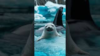 Cruise Ship Saves Baby Seal from Orca Attack [upl. by Onairda]