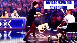 X Factor Judge Breaks Contestants Guitar  What REALLY happened [upl. by Ahsaeyt]