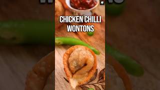 Chicken Chilli Wontons  Crispy Fried Dumplings  Easy Chicken Wontons  Get Curried [upl. by Kokaras]