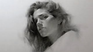 Realistic Portrait Drawing with Charcoal Pencil [upl. by Any]