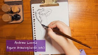 Lets draw Andrew Loomis figure drawing together  5 with inktober [upl. by Ondine]