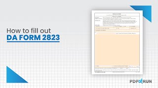 How to Fill Out DA Form 2823 Sworn Statement  PDFRun [upl. by Pickford588]