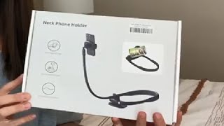 Cell Phone Stand Neck Cell Phone Holder Hand Free Flexible Gooseneck Phone Holder Review [upl. by Ynnavoeg]