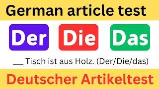 German article test  Deutscher Artikeltest  Der Die Das [upl. by Jack]