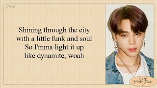 BTS 방탄소년단  Dynamite Lyrics [upl. by Neille]