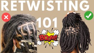 Everything You Need to Know About Retwisting Locs Two Strand Twist Starter Locs on 4C Hair [upl. by Harriette]