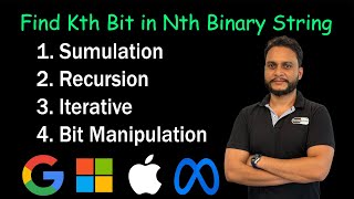 Find Kth Bit in Nth Binary String  4 Methods  Leetcode 1545 [upl. by Tarra16]