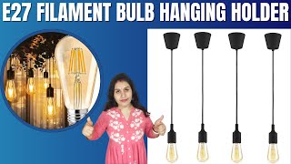 E27 hanging bulb holder filament bulb holder decorative installation hanging light Unboxing ampReview [upl. by Kliment]