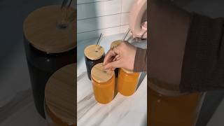 Beer Can Shaped Reusable Boba Cup with Wooden Lids and Glass Straw Ice Coffee Mug glassbottle [upl. by Osmen396]