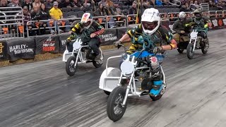 CRAZY ENDING Minibike Sidecar Racing  Boonie Bike FLAT TRACK CHAMPIONSHIP Race  FLAT OUT FRIDAY [upl. by Uos]