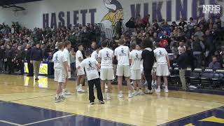 Haslett Varsity Boys Basketball District Final vs Williamston  2019 [upl. by Meriel]