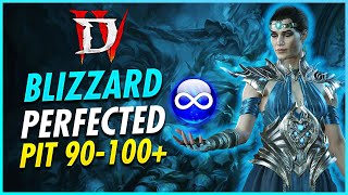 BEST Sorcerer Build Pit 90 Blizzard Perfected Endgame Guide  Diablo 4 Season 4 [upl. by Peednama858]