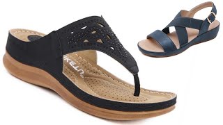 NON SLIPPERY CHEAP amp SOFT FOOTWEAR DESIGN SANDALS SLIPON PUMP BELLY SHOES FOR WOMEN [upl. by Treat]