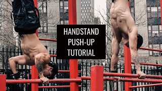 Handstand Push Up Tutorial  Intermediate Calisthenics [upl. by Luebke]