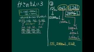 小学校 算数 かさの単位 ３ 単位換算 かさ比べ [upl. by Anitnerolf]