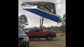 quotShes Gonequot Gas Station Canopy Goes Flying During Tornado [upl. by Riobard]