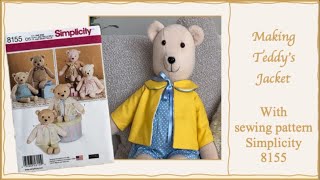 Sewing a Jacket for Teddy from simplicity pattern 8155 [upl. by Nonnelg]