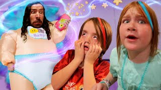 DAD accidentally eats MAGiC BABY PUFFS Adley amp Niko turn into MEGA BABiES with crazy Super Powers [upl. by Keil]